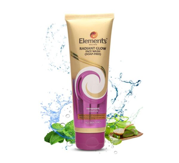 Elements Radiant Glow Face Wash 100g gel based soap free cleanser
