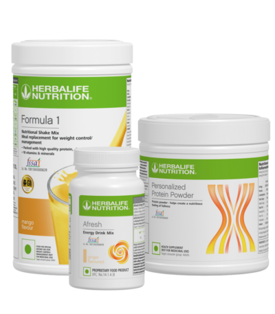 Herbalife Formula 1 Mango Shake Combo with protein powder and Afresh