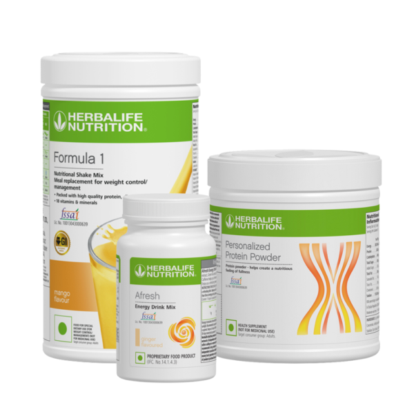 Herbalife Formula 1 Mango Shake Combo with protein powder and Afresh