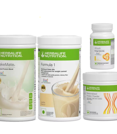 Herbalife Formula 1 Vanilla Nutritional Shake, Shakemate, 200g Protein Powder, and Afresh lemon Wellness Pack