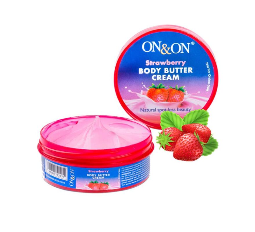 On & On Body Butter Cream | Shea Butter, Strawberry Extracts, Wheat Germ Oil | 100g