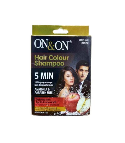 On & On Hair Colour Shampoo | Natural Black | 20ml