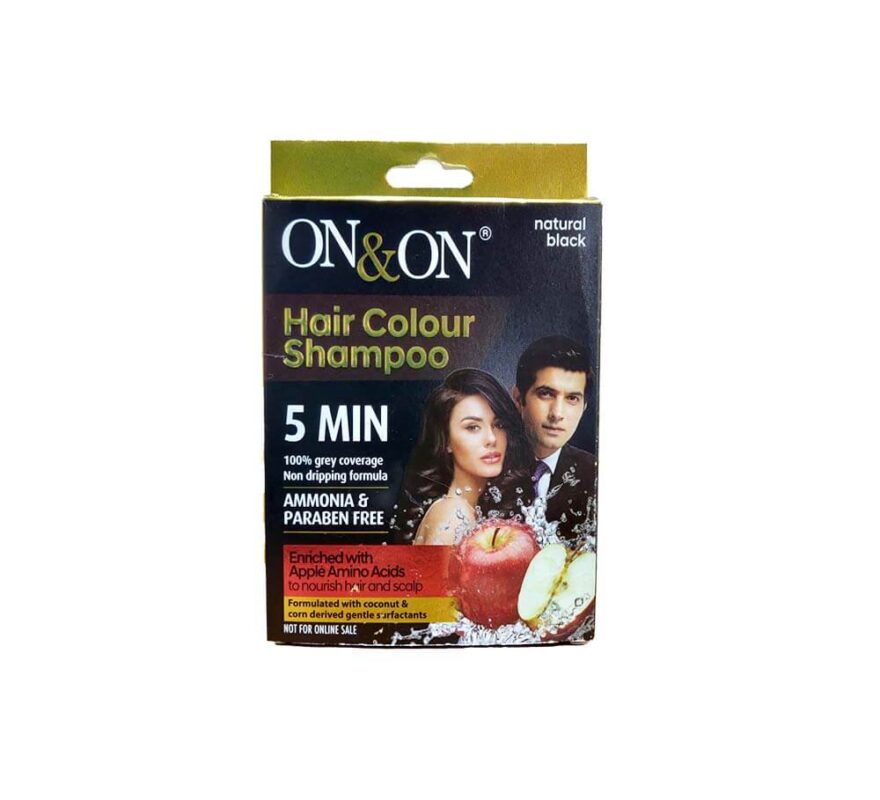 On & On Hair Colour Shampoo | Natural Black | 20ml