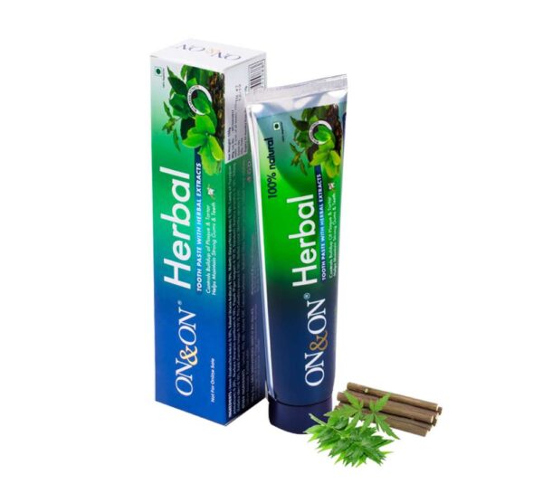 On & On Herbal Toothpaste | 150gms | Contains Neem, Clove & babul Extracts