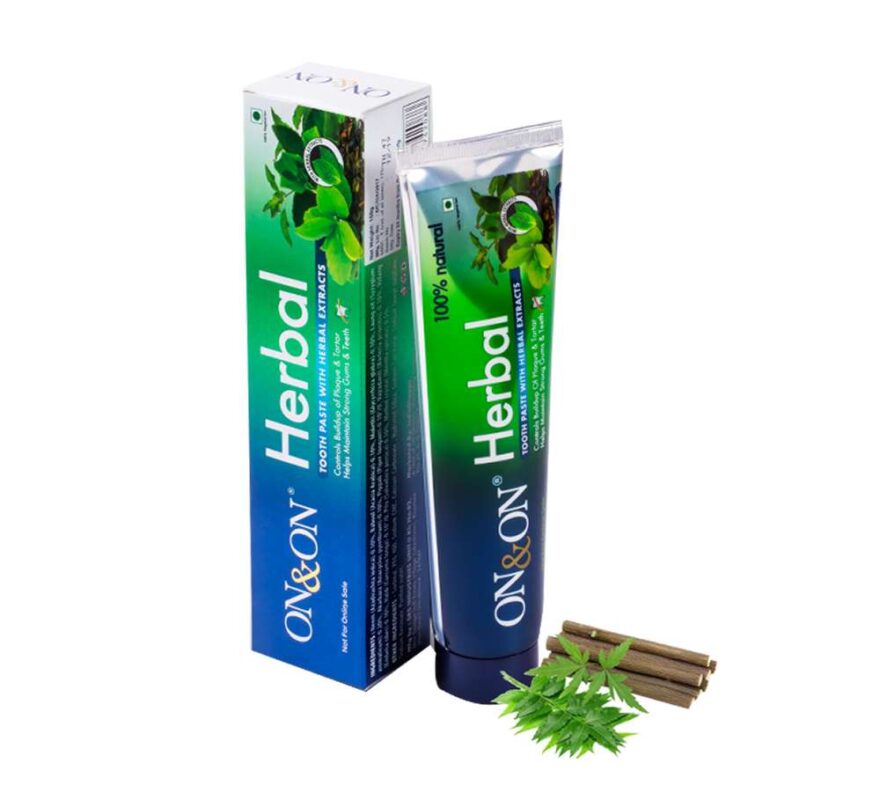 On & On Herbal Toothpaste | 150gms | Contains Neem, Clove & babul Extracts