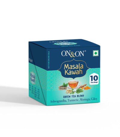 On & On Masala Kawah Green Tea | Desi Kawah | Immunity Booster | Ashwagandha, Turmeric, Moringa, Giloy